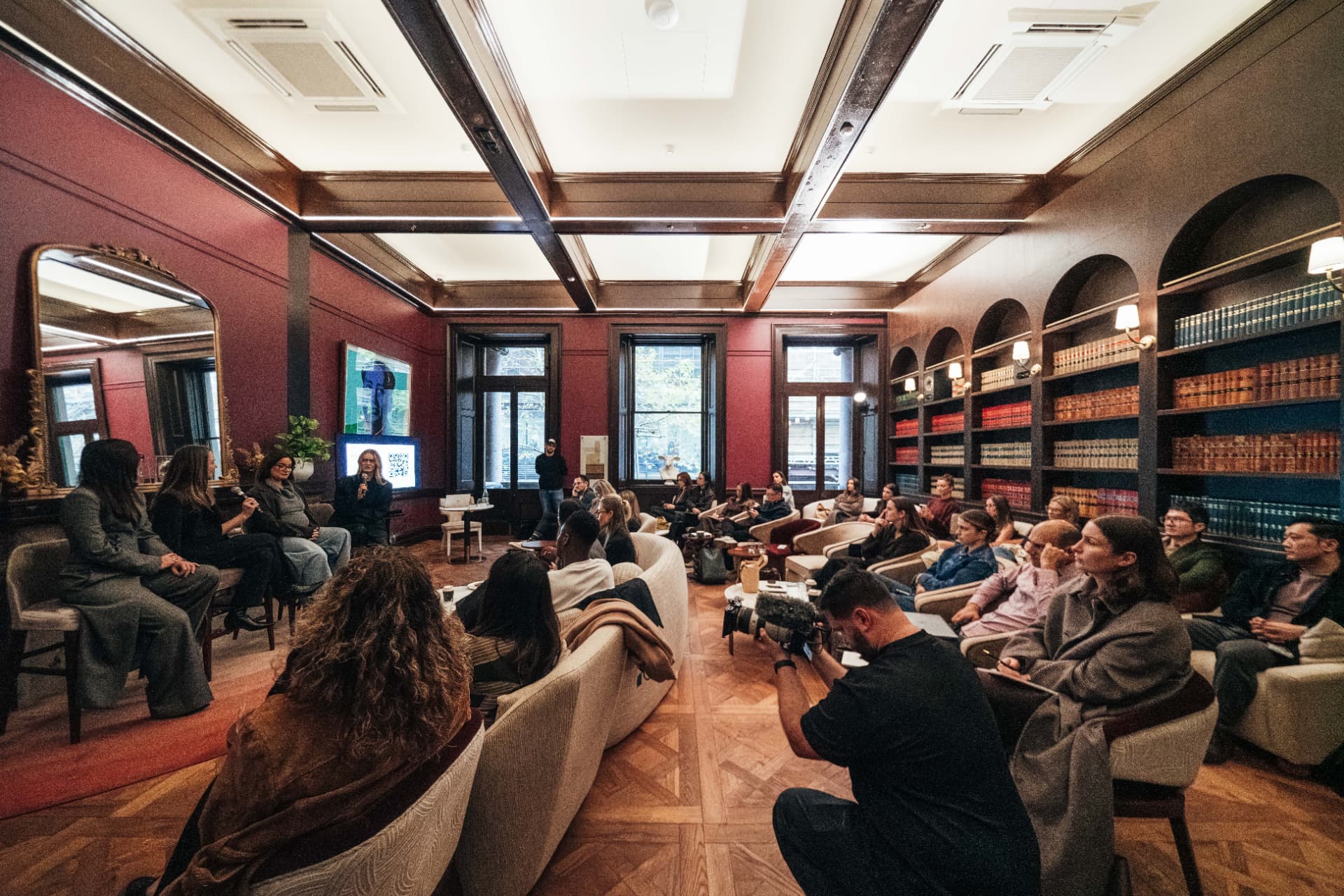 Retail leaders gathered for a workshop in a classic Sydney library room